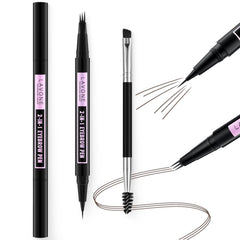 LAVONE eyebrow pen with 3-tip microblade creates natural hair-like strokes.
