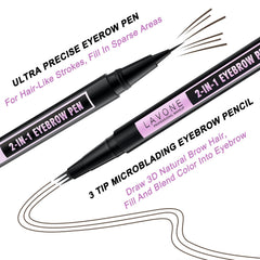 LAVONE Dual-ended brush for shaping and blending brows with precision.