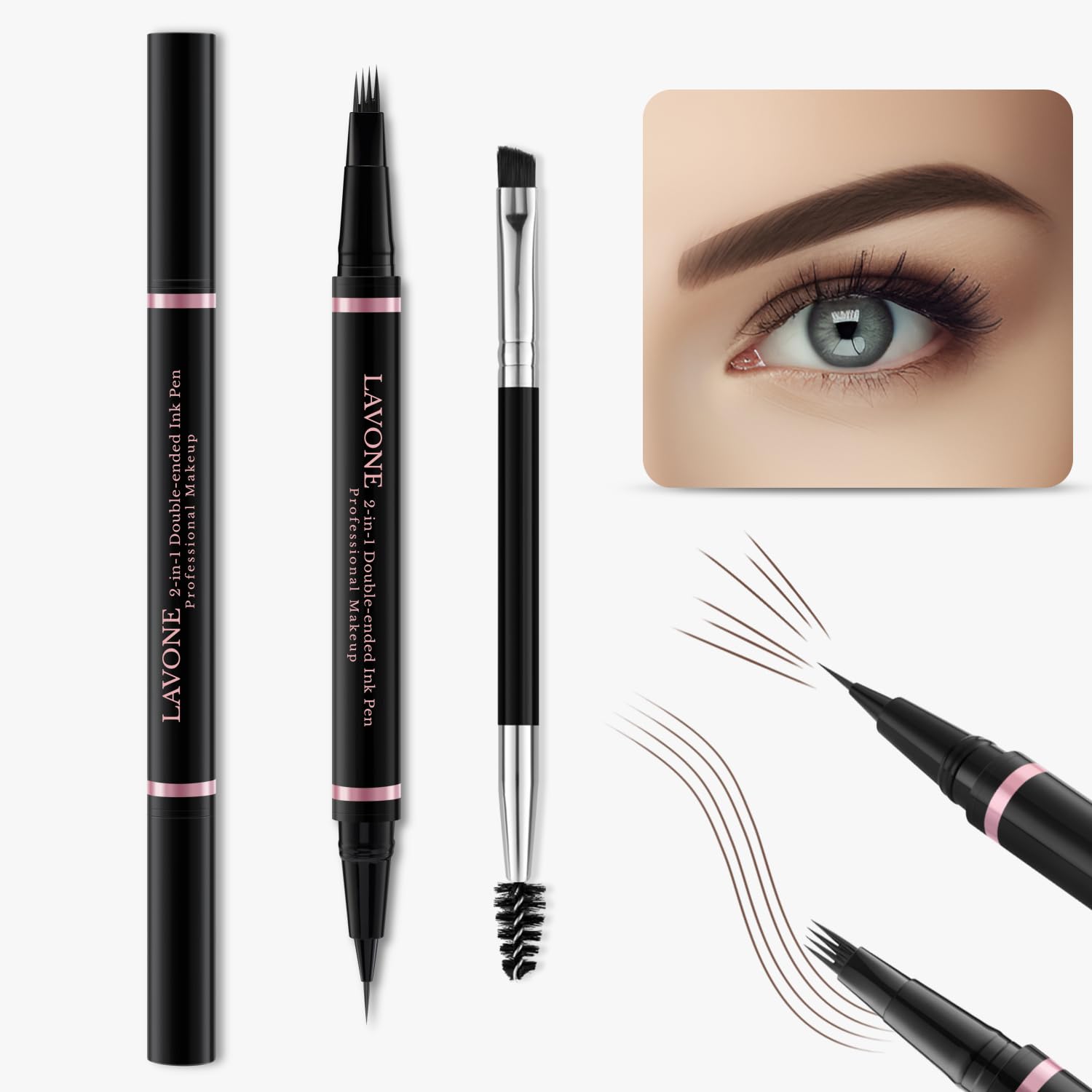LAVONE brow pomade brunette for strong hold and defined arches.