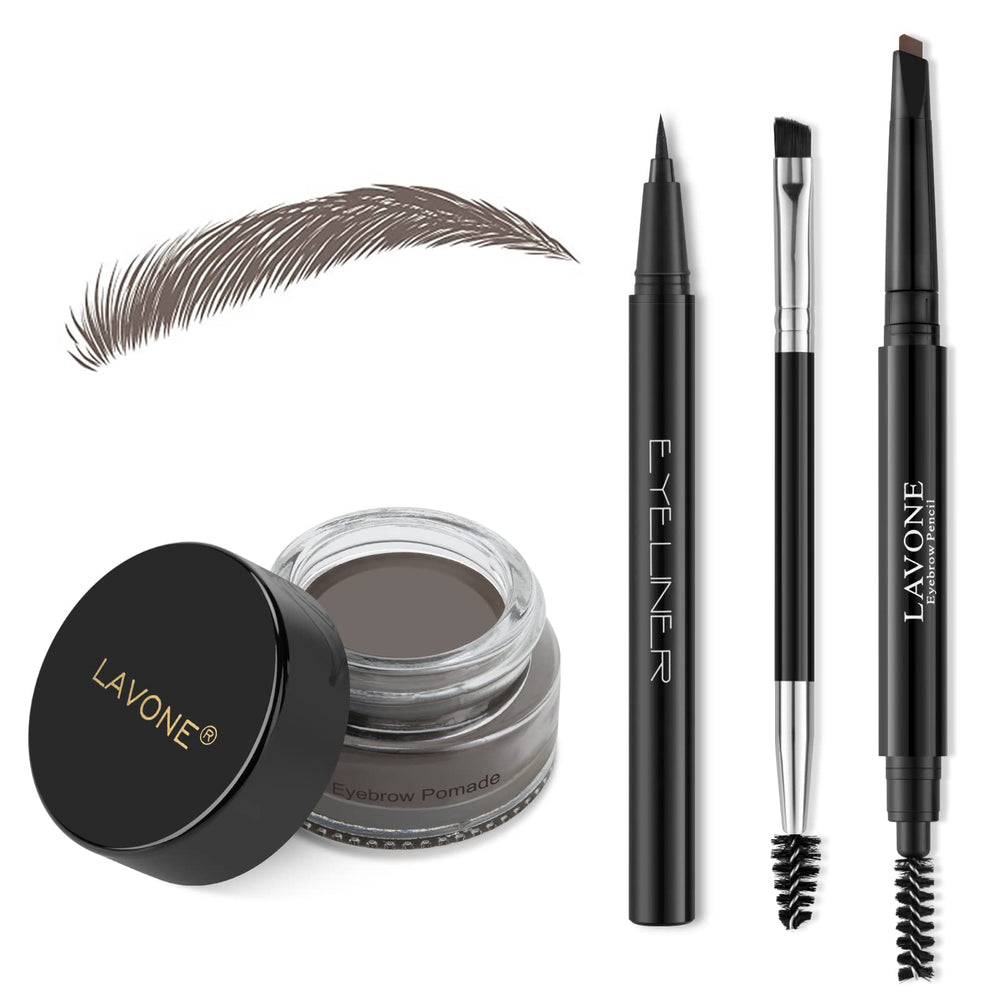 LAVONE Eyebrow Stamp Kit contents shown for quick, precise brow shaping.