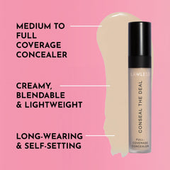 Lawless Conseal The Deal swatch on hand showing natural finish