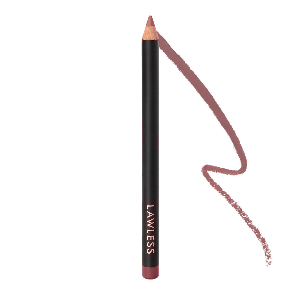 Lawless Forget the Filler Definer Liner Honey Rose swatch for defined lips.