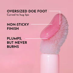 Close-up lips show smooth texture and high-shine Lawless formula at work.