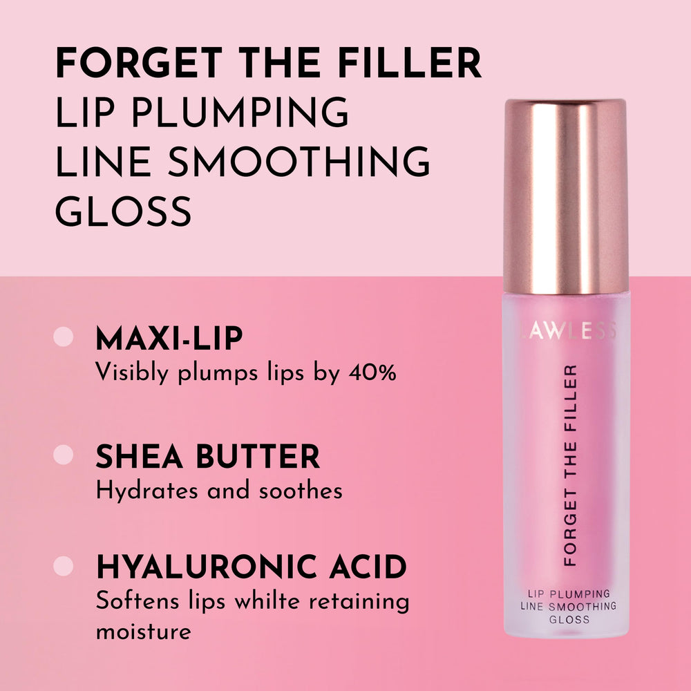 Applying LAWLESS Forget the Filler gloss to lips for a glass-like finish.