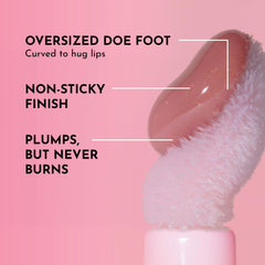 Lips swatch shows glass-like shine and defined contour from Lawless formula.