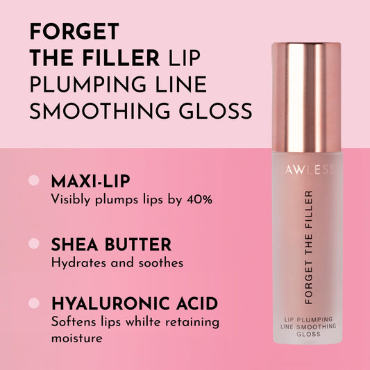 Lawless Forget The Filler gloss wand application delivering smooth, comfortable lip plumping.