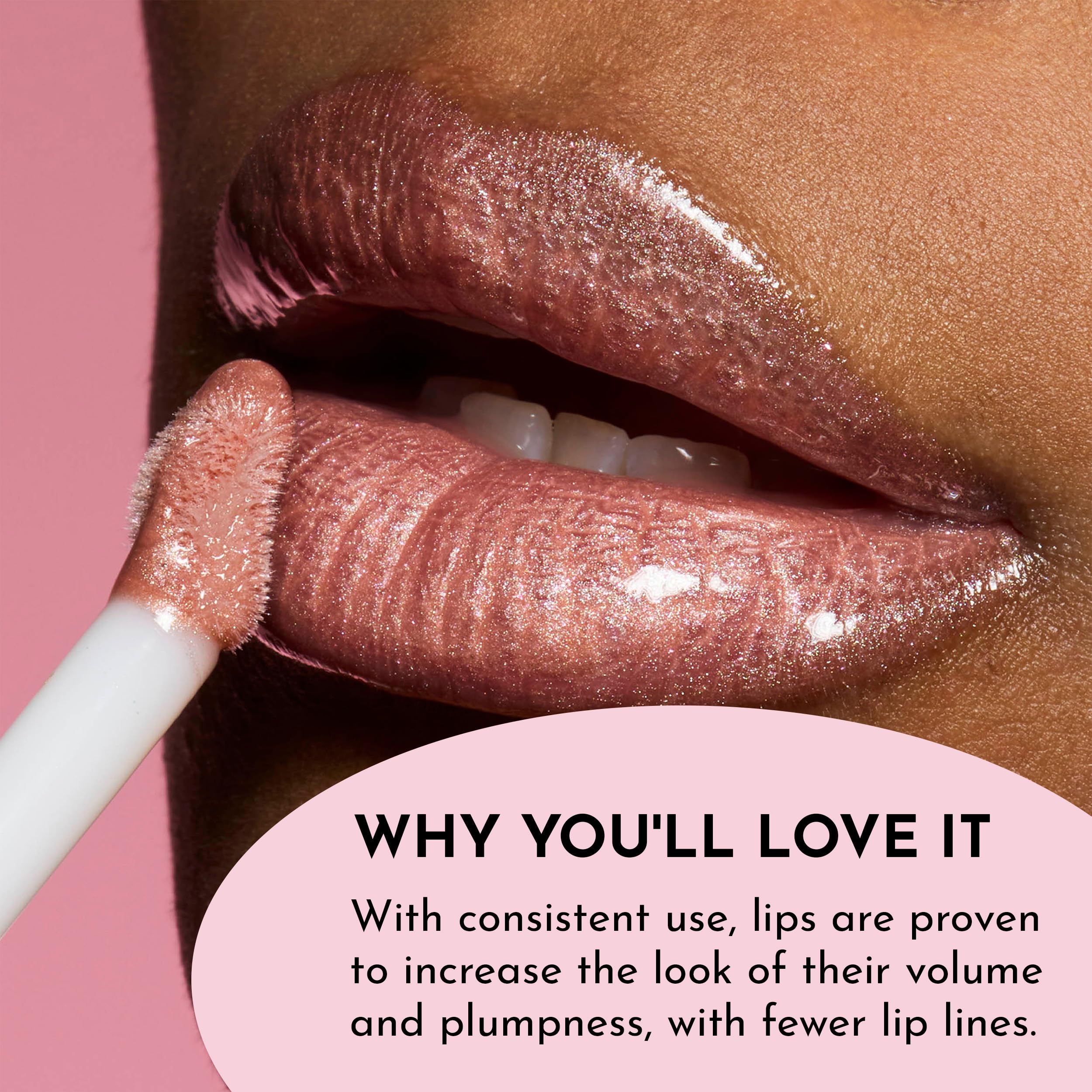 Lawless Forget the Filler Lip Gloss Candy Sky lips closeup shows glossy, hydrated appearance
