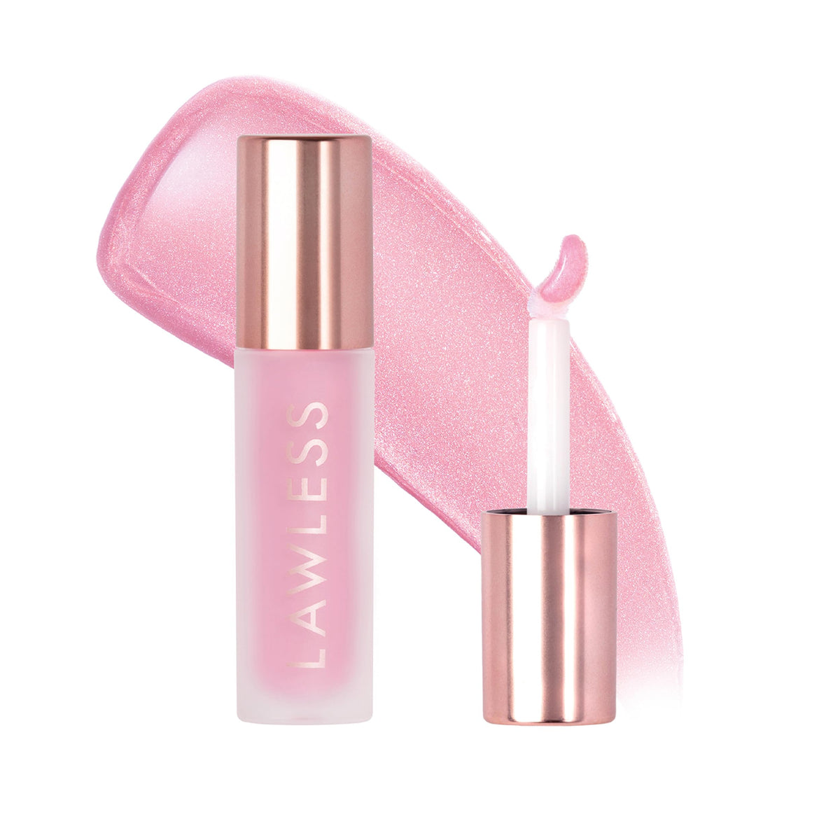 Lawless Forget the Filler Strawberry Shortcake gloss tube applying for radiant shine