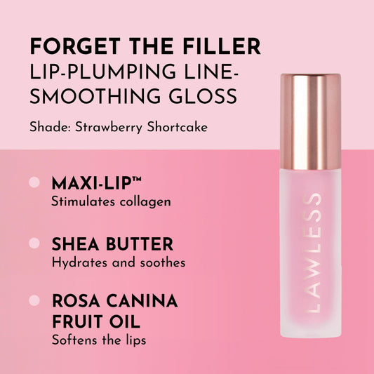 Lawless gloss wand close-up showing creamy, sheer color and smooth glide
