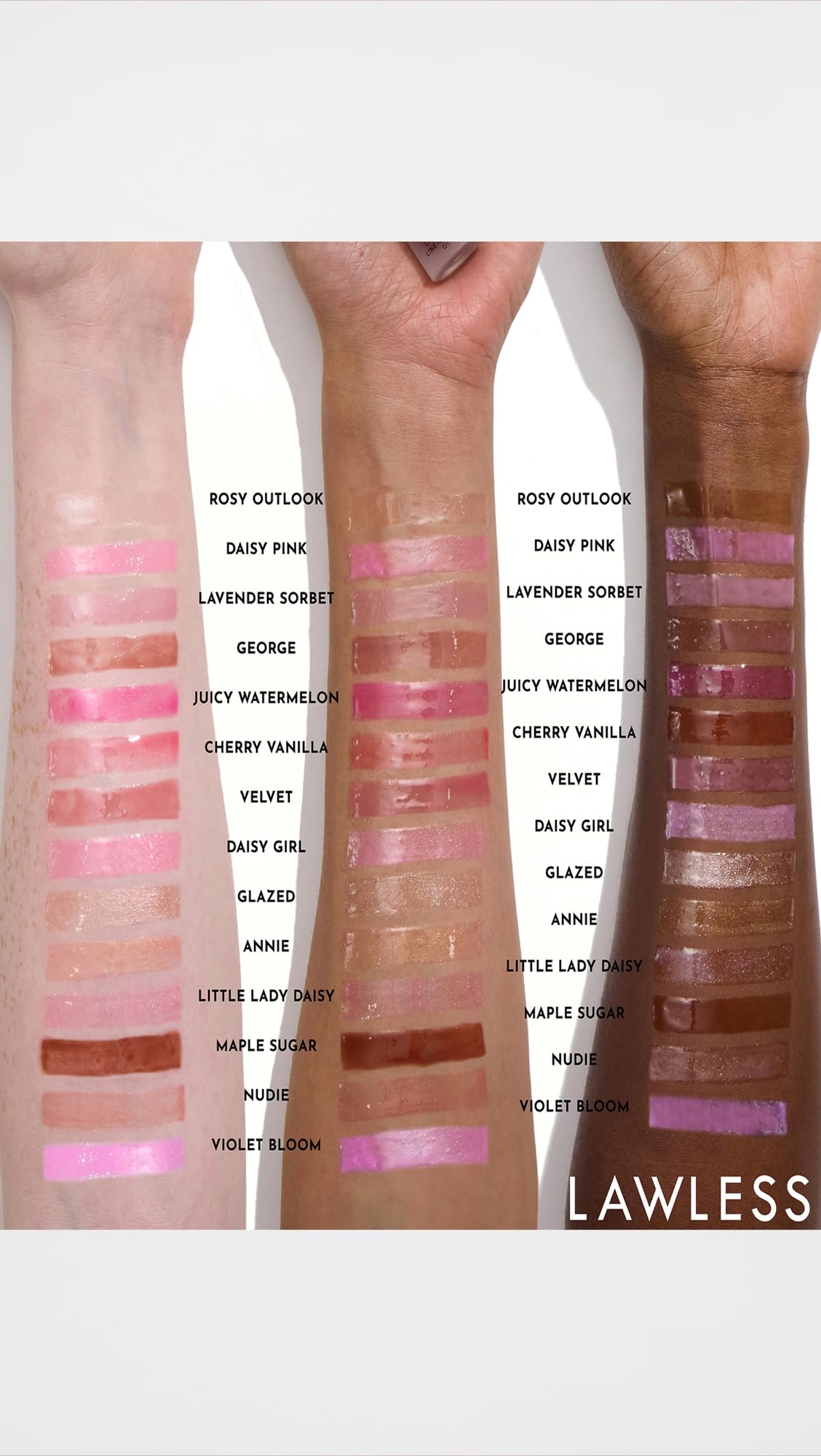 Lawless lips framed by soft lighting to emphasize hydration and plump look