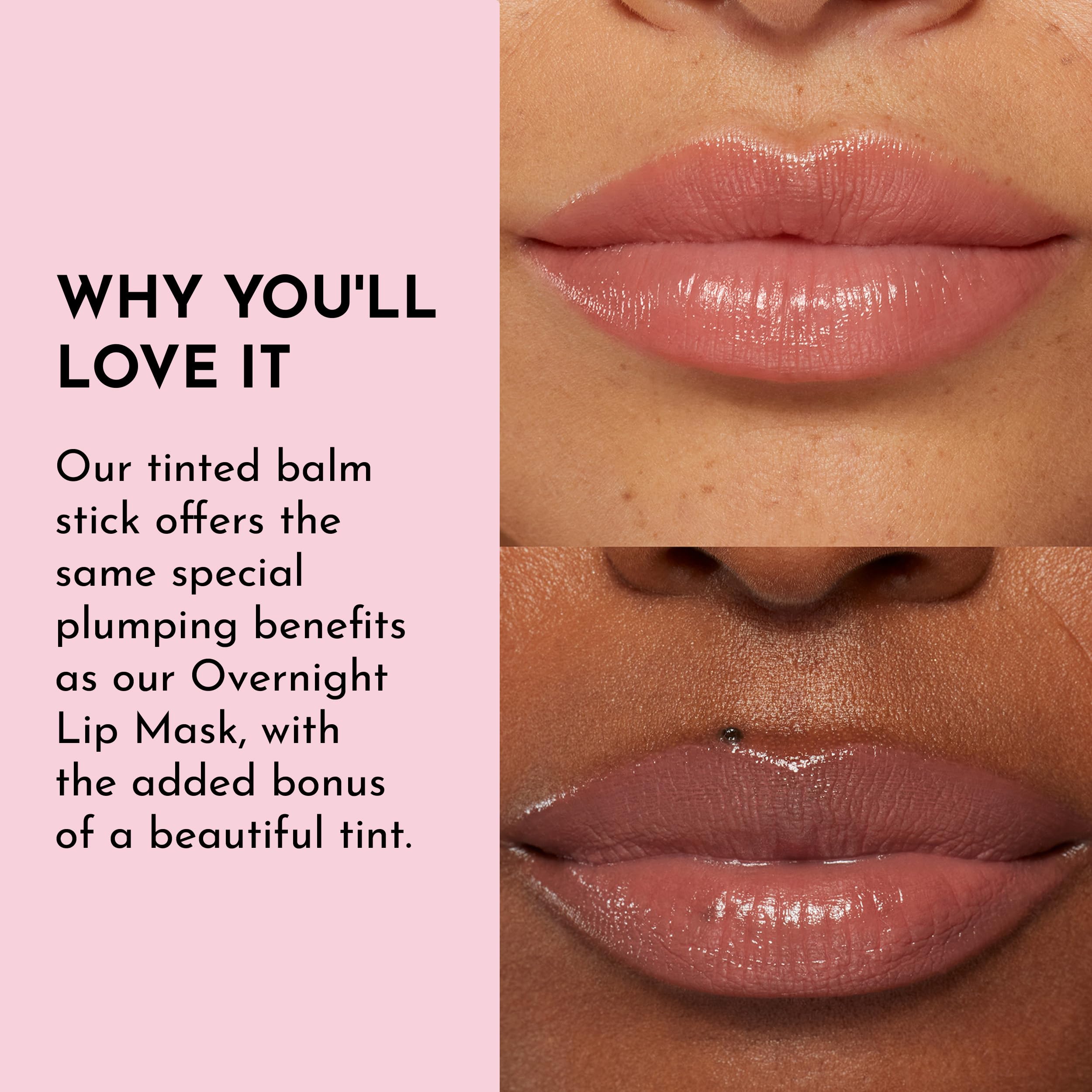 LAWLESS lip balm enriched with rosehip oil and shea butter nourishes lips.