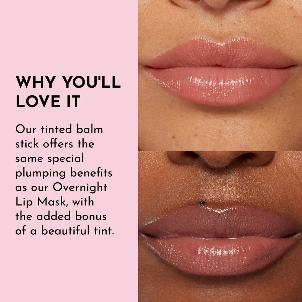 LAWLESS lip balm enriched with rosehip oil and shea butter nourishes lips.