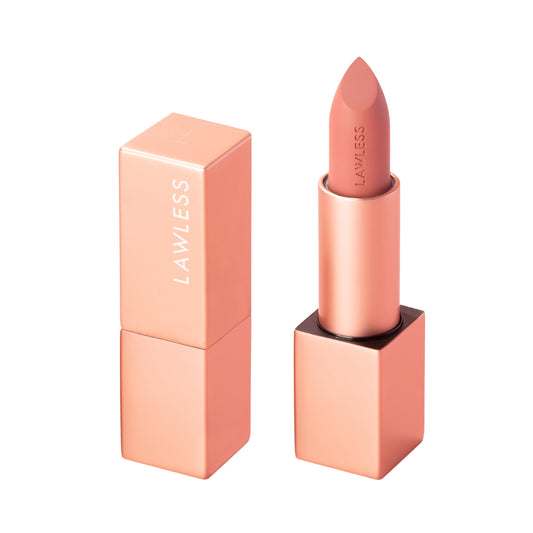 LAWLESS Forget the Filler lip-plumping lipstick Tropic close-up for smooth, hydrated lips