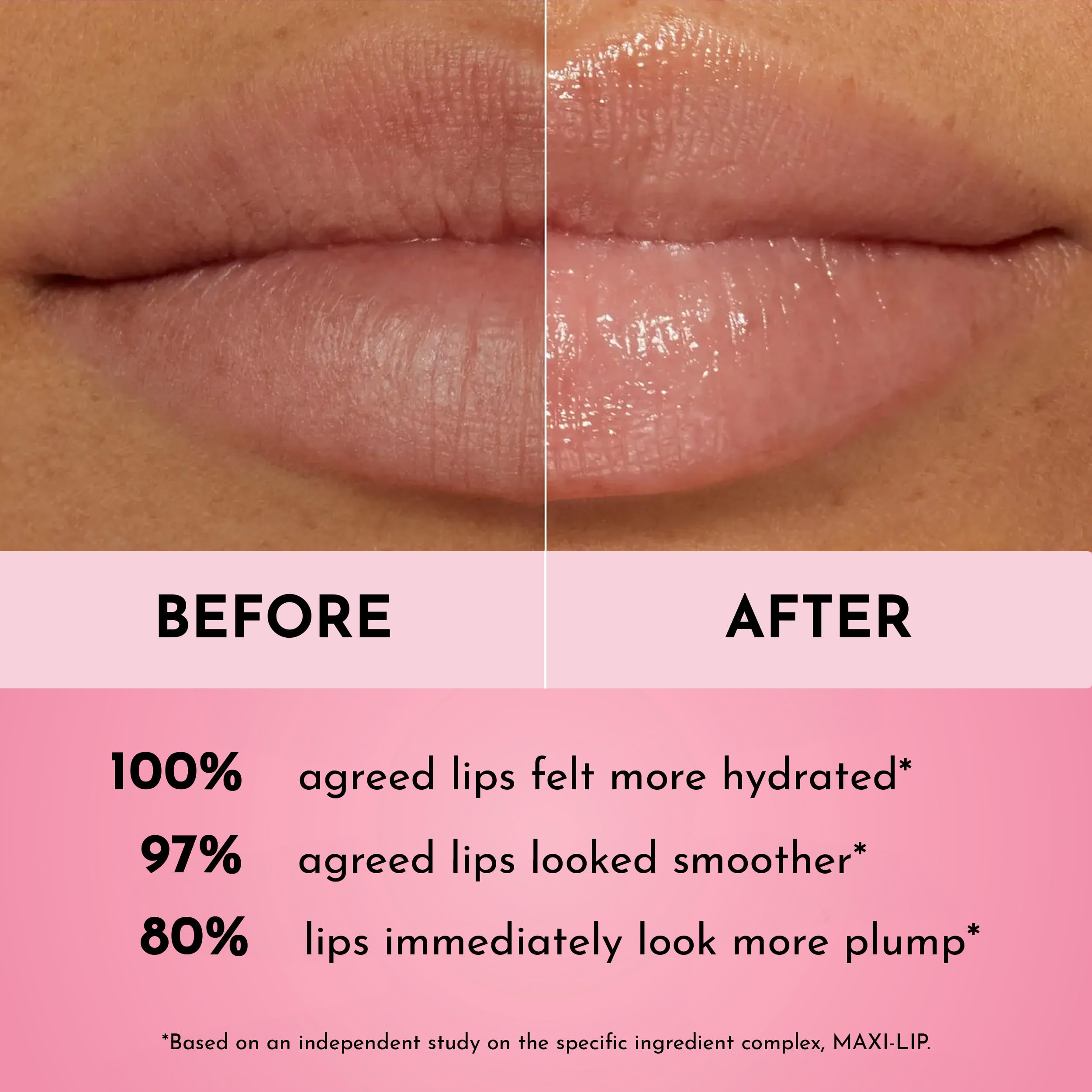 Pink marshmallow tint applied on lips for a cushiony, subtle lift.
