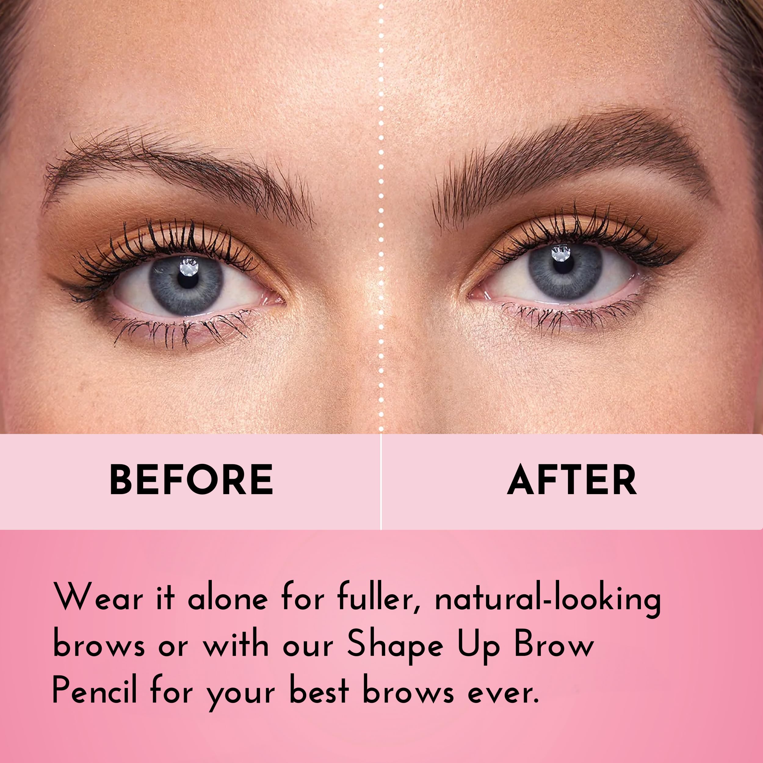 LAWLESS Hold Up Soft Set Brow Wax application closeup shows upward strokes for lift