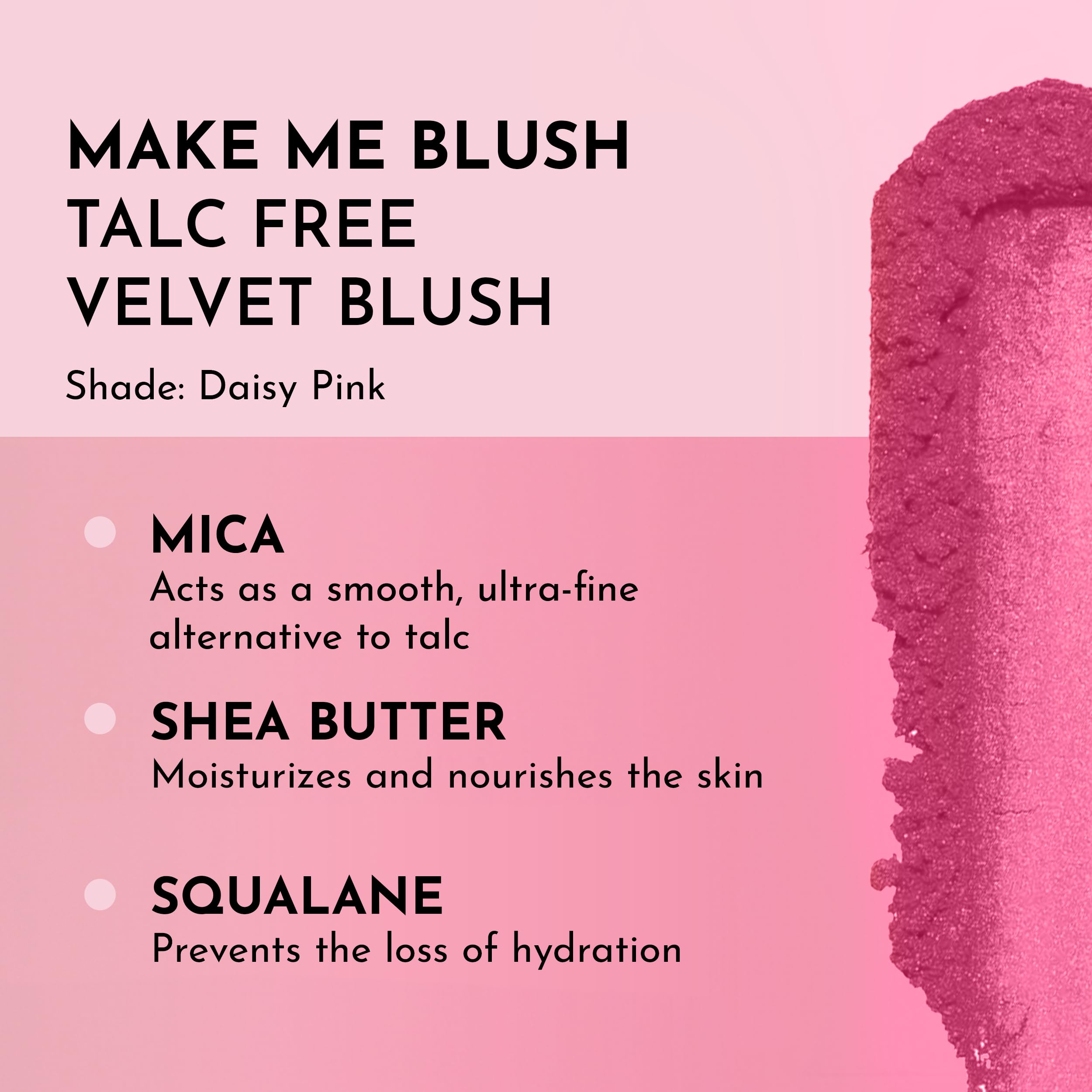 Close-up of talc-free formula showing silky, blendable color.
