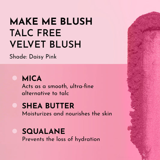 Close-up of talc-free formula showing silky, blendable color.