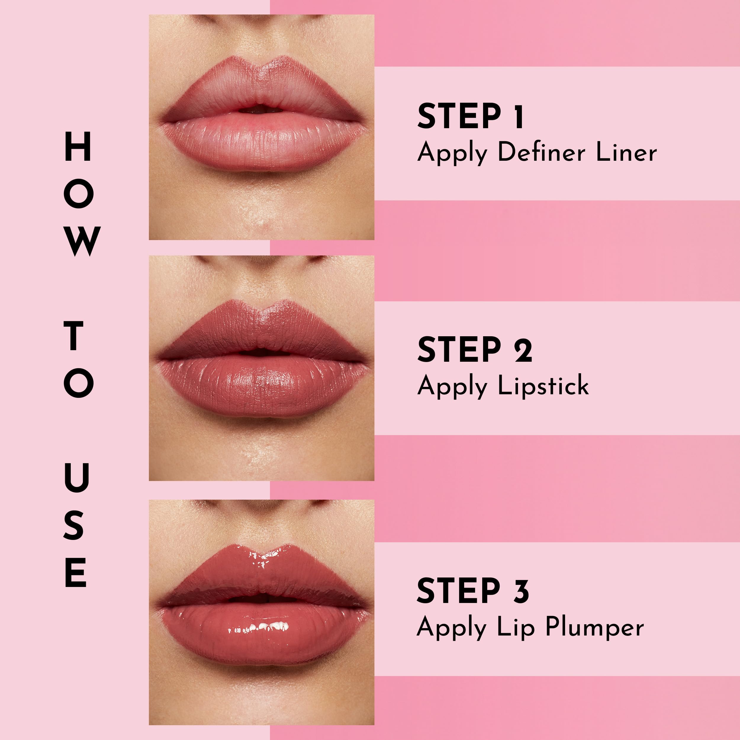 LAWLESS Maxi-Lip peptide concept image suggests plump-looking lips with hydration
