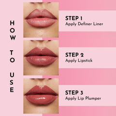 LAWLESS Maxi-Lip peptide concept image suggests plump-looking lips with hydration