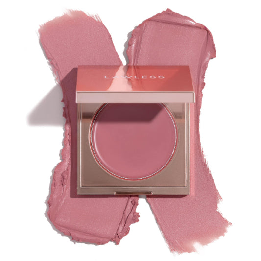 LAWLESS Pinch My Cheeks Rosebud swatch on skin for subtle warmth and blendable color.