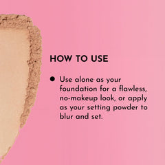 LAWLESS setting powder with sponge demonstrating seamless application.