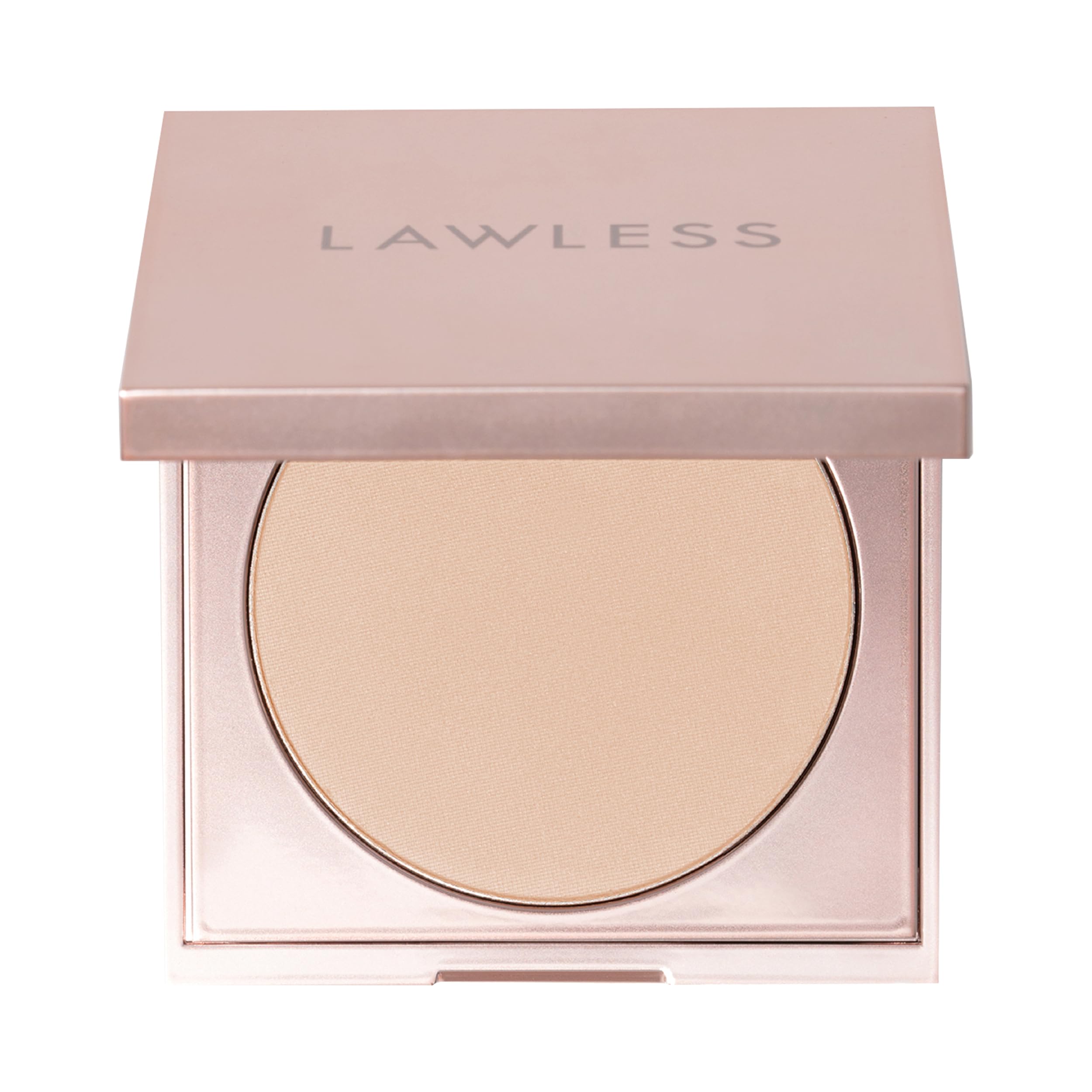 Lawless talc-free powder in Fair shade shown in a compact for easy touch-ups