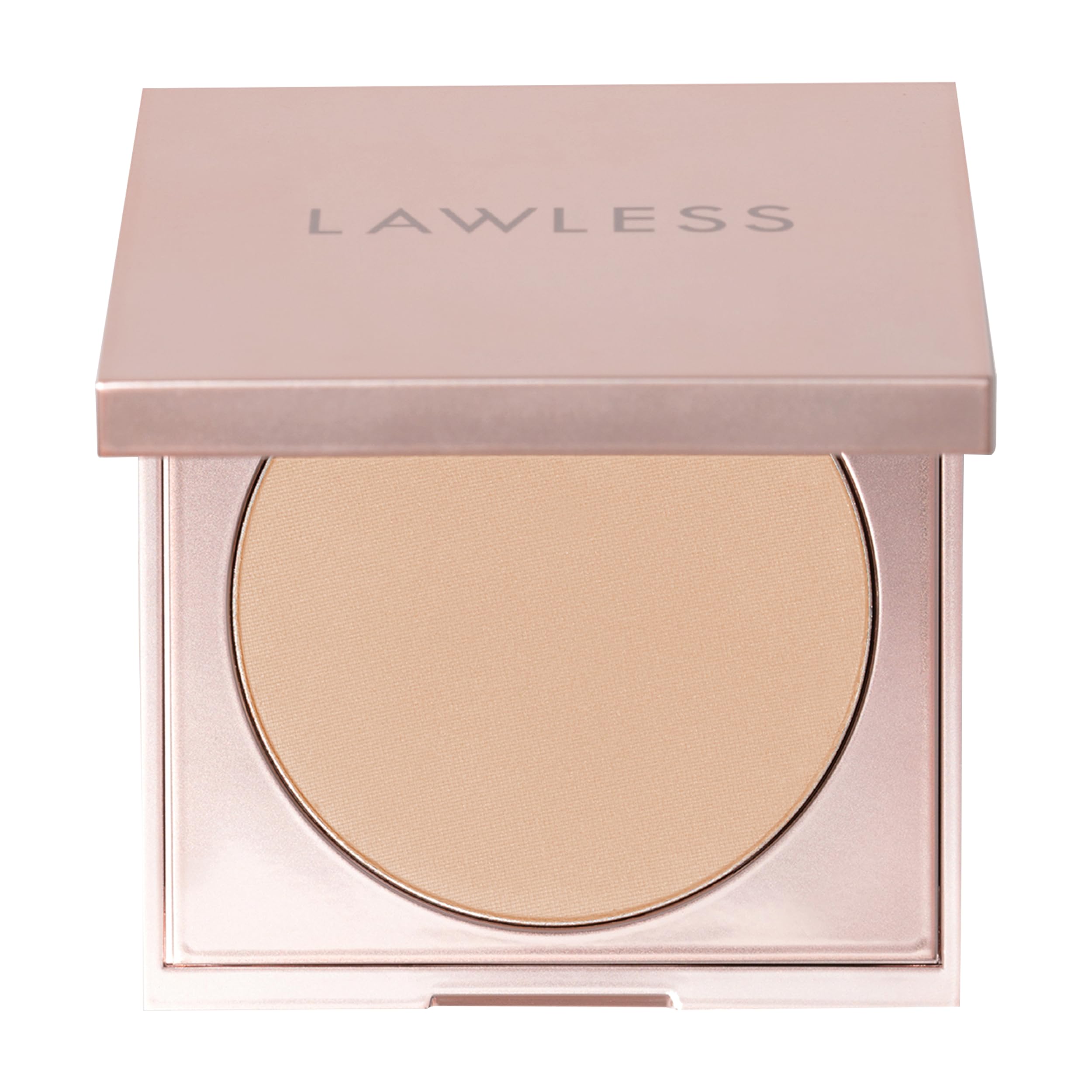 LAWLESS talc-free skin smoothing powder Light compact showing natural coverage.