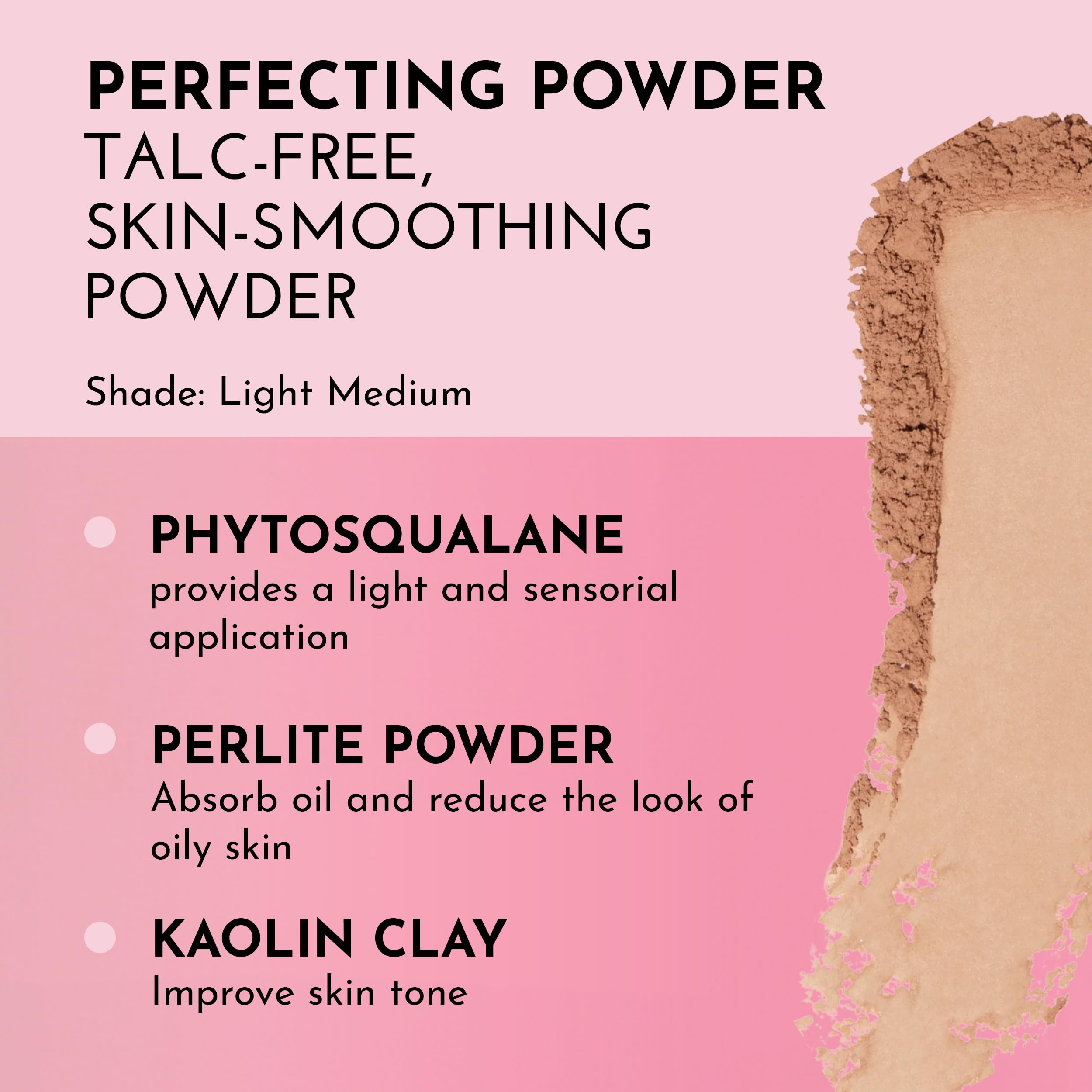 Lawless talc-free powder with sponge application shows buildable coverage.