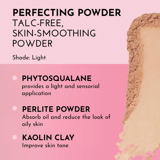 LAWLESS talc-free skin smoothing powder Tan compact with balanced medium coverage.