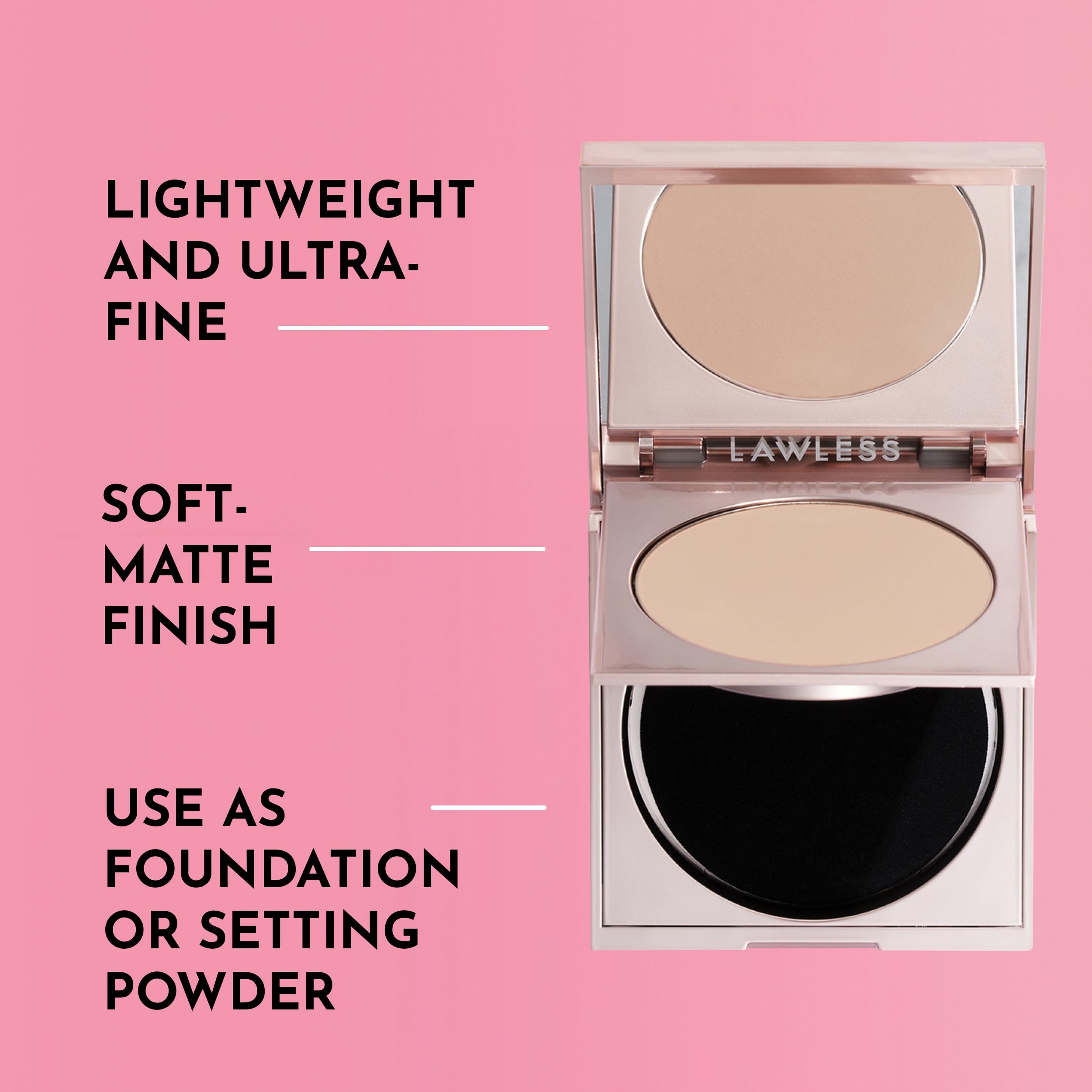 Ultra-fine powder with soft-focus matte finish on the skin