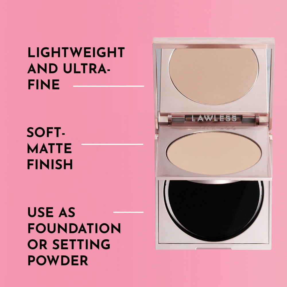 Ultra-fine powder with soft-focus matte finish on the skin