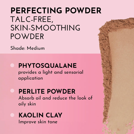 LAWLESS talc-free powder texture close-up shows ultra-fine coverage for a seamless look.