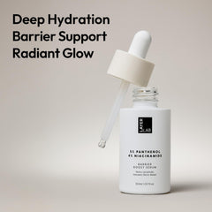 LAYERLAB Barrier Boost Serum volcanic water highlight showing mineral-rich hydration.