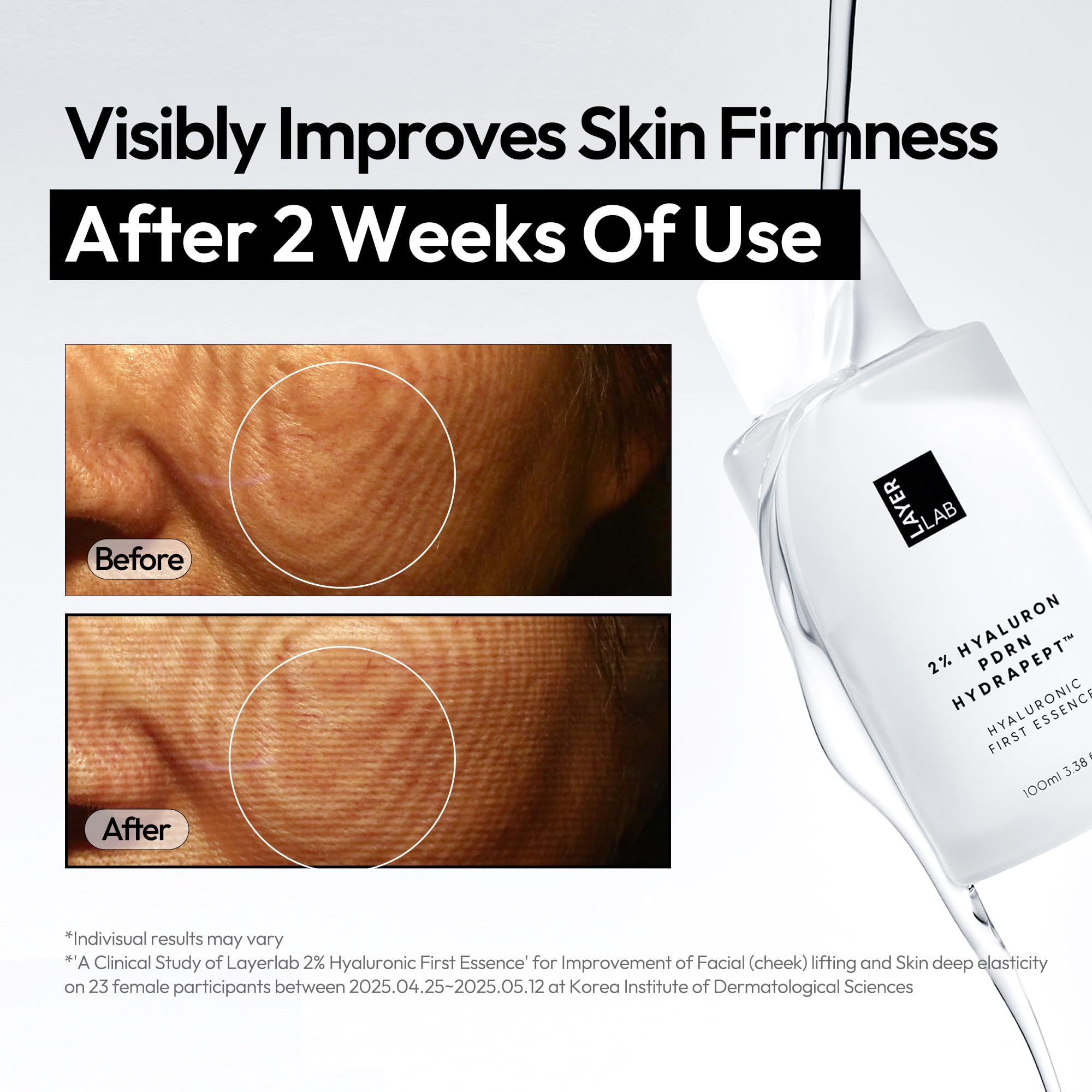 Applying LayerLab Hyaluronic First Essence primes skin for serums and moisturizers.