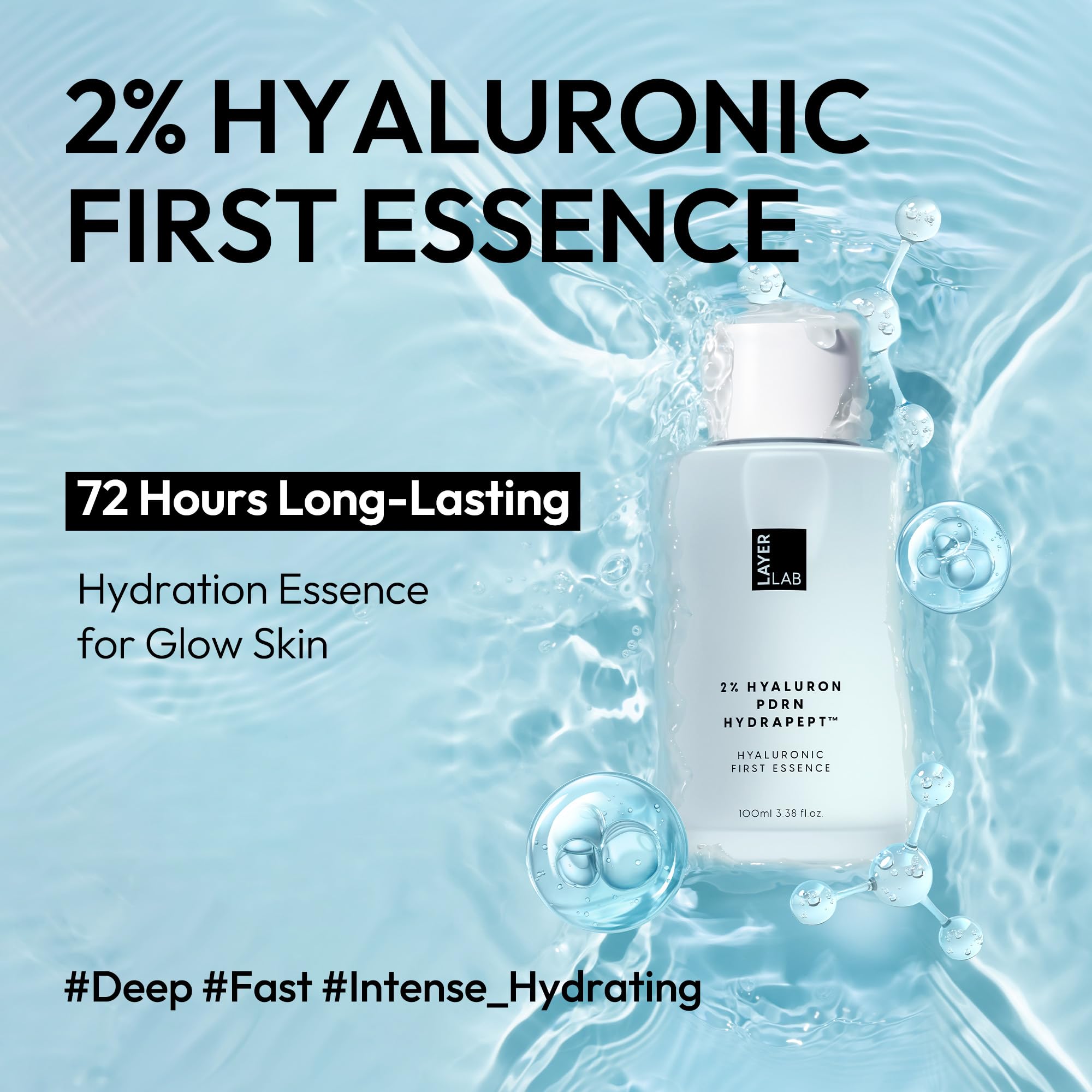 LayerLab Hyaluronic First Essence dispenser tip for precise, refreshing application.