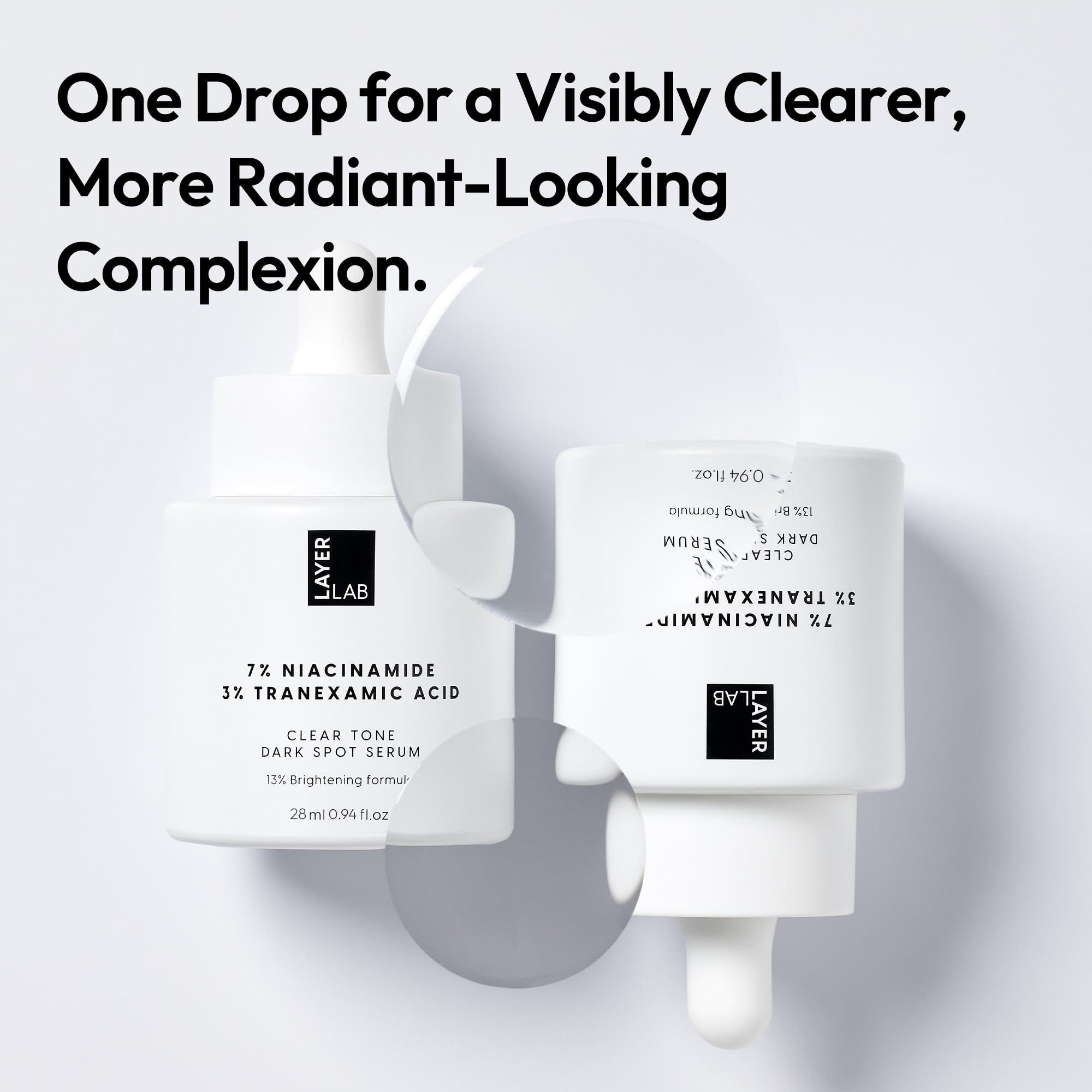 LayerLAB Niacinamide serum droplets dispense for precise daily dosing
