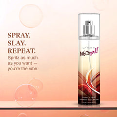 Hand applying Layer'r Wottagirl Vanilla Twist for subtle fragrance.