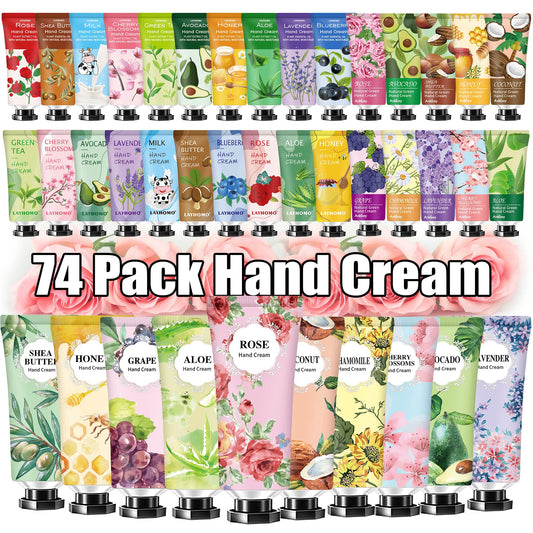 Layhomo 74-pack hand cream collection with varied scents for daily care