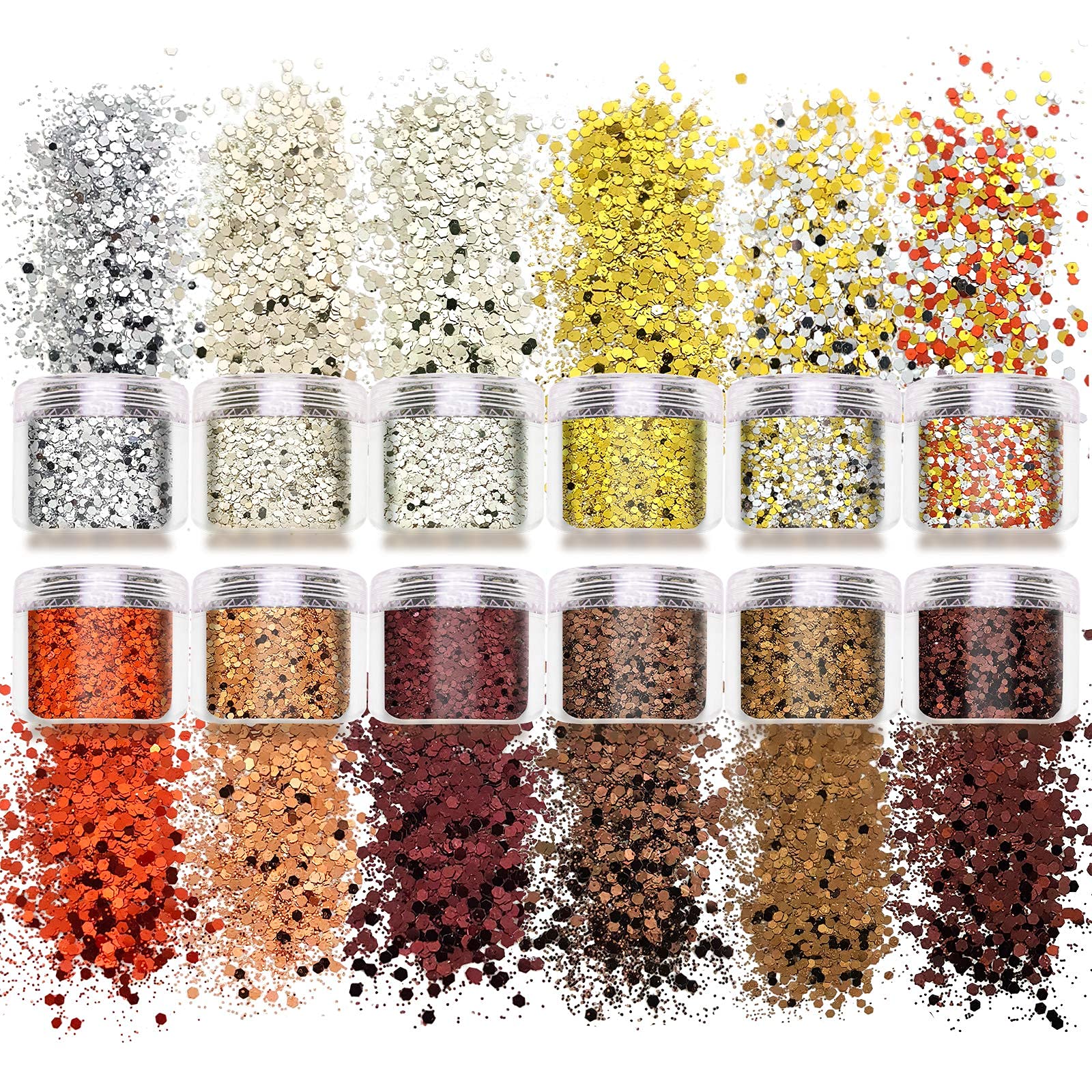 Laza Autumn Nail Glitter packaging shows convenient jars for long-lasting use