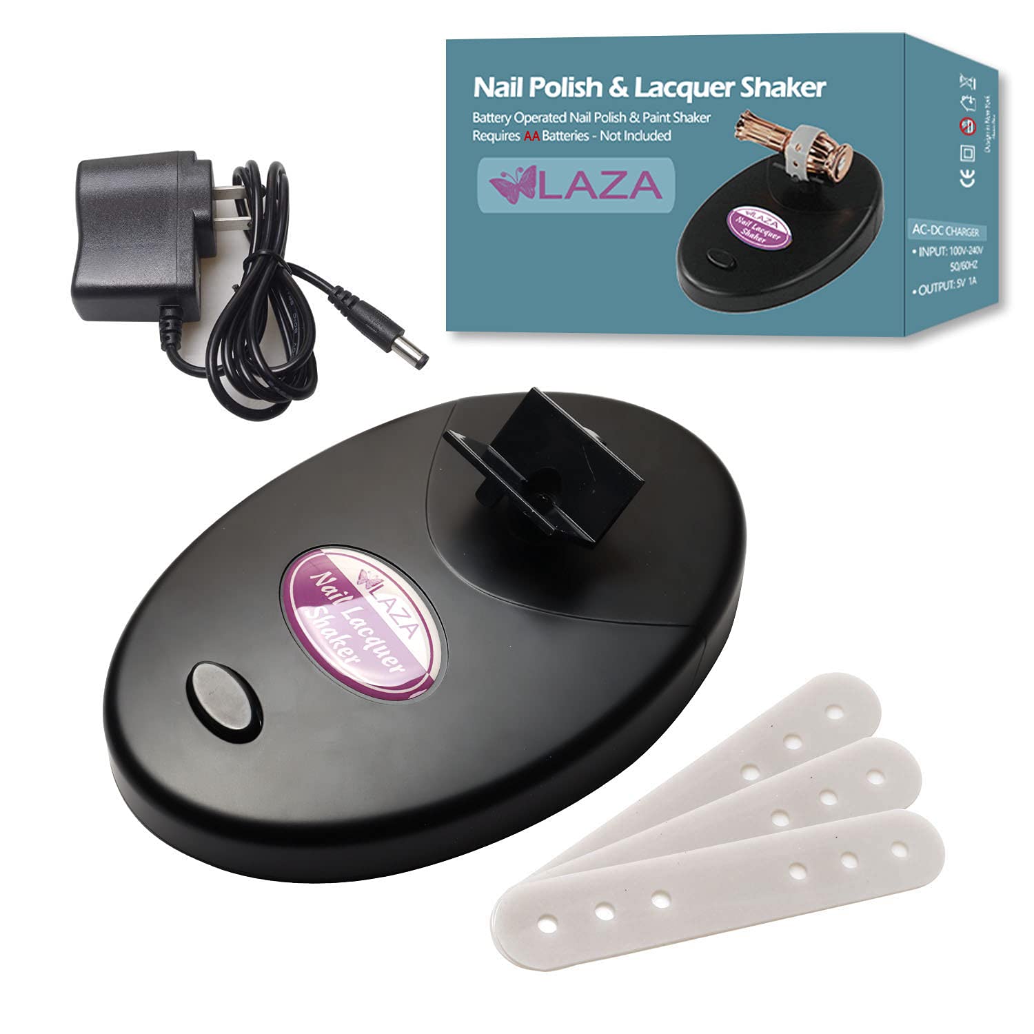 Laza Nail Lacquer Shaker adjustable belts securing bottles during use