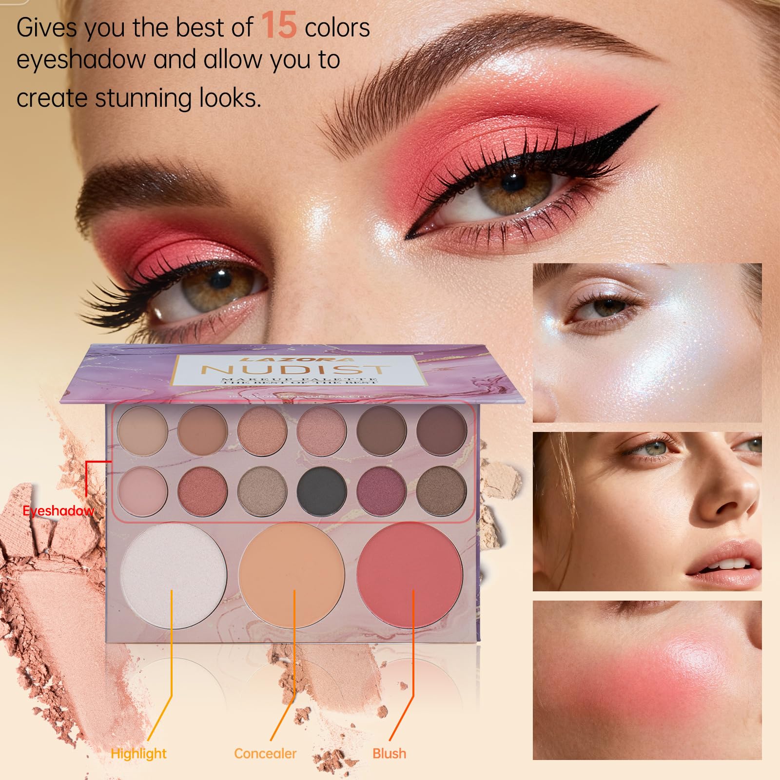 LAZORA foundation bottle: even skin tone for a natural look.