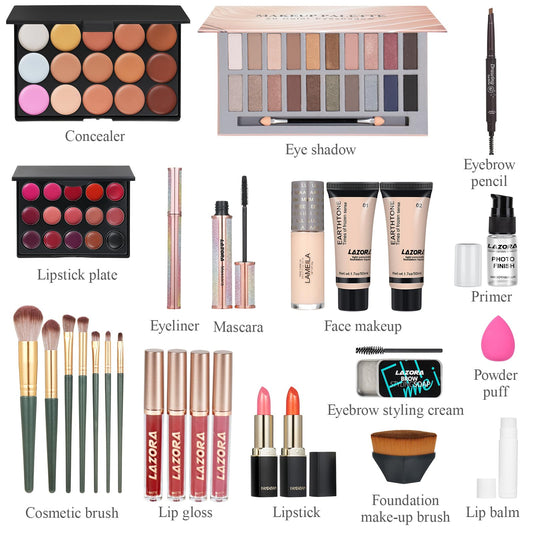 LAZORA eyeshadow collection showcased with versatile colors for day-to-night looks