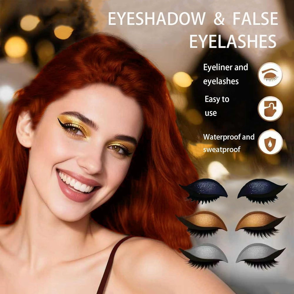 Detailed close-up of built-in lashes and eyeshadow for depth.