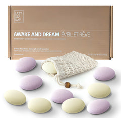 Lazy Spa Day Awake & Dream Gift Set image showing energizing and calming aromas.
