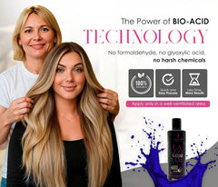 Lazzios Caviar Organic Hair Protein application by hands for precise at home smoothing.