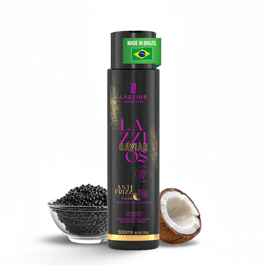 LAZZIOS Caviar Organic Hair Protein bottle ready for professional salon use.
