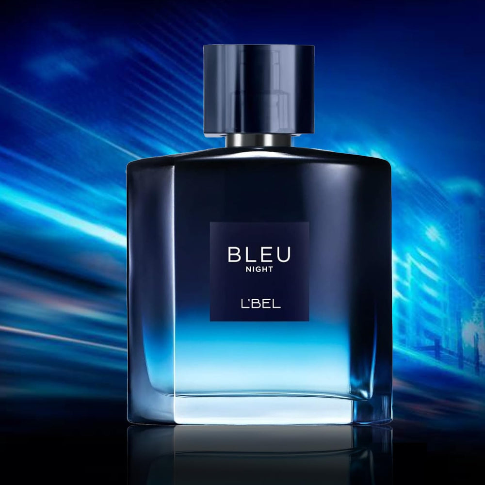 L'Bel Bleu Intense Night aquatic notes deliver fresh, oceanic feel.