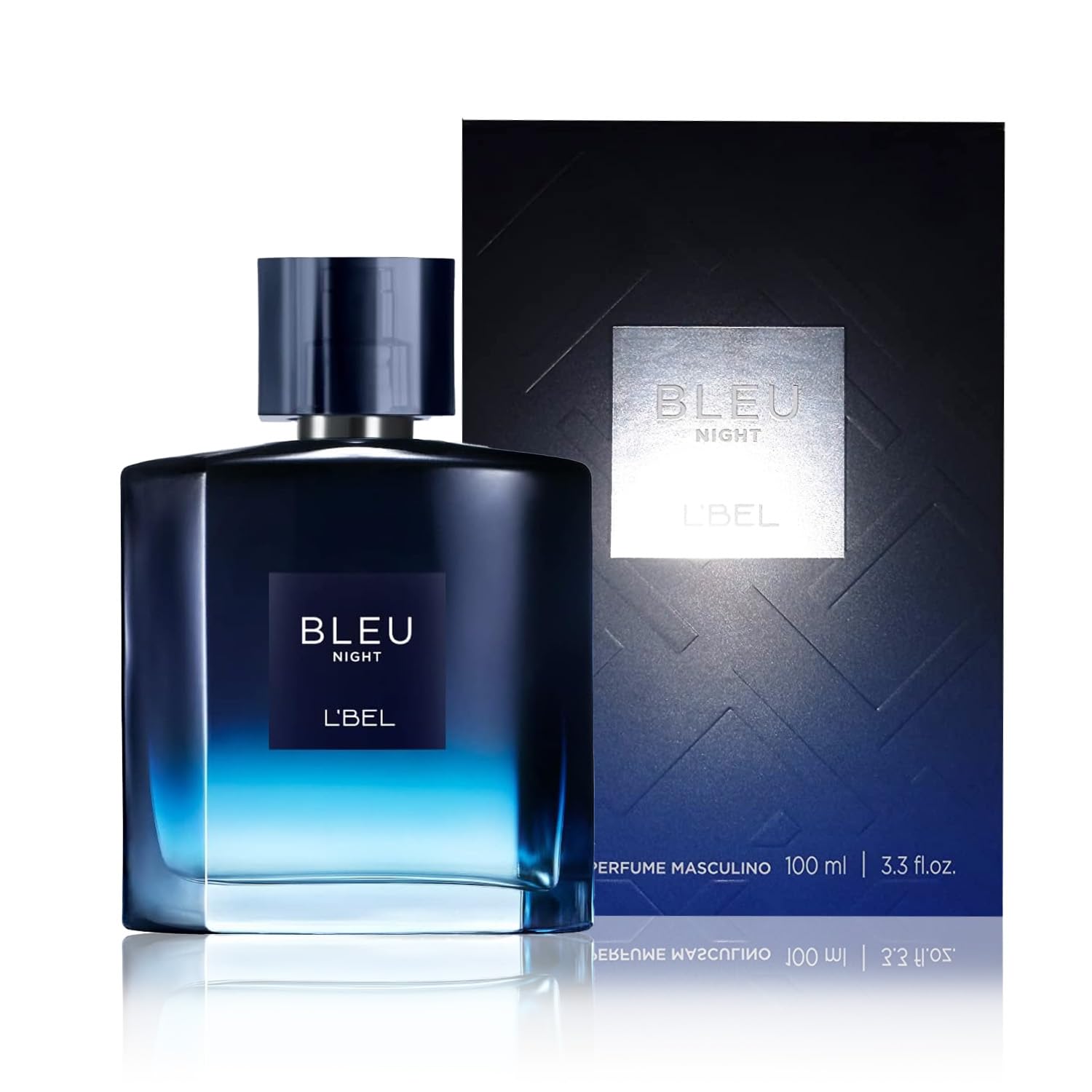 L'Bel Bleu Intense Night cedar-note close-up showing depth.