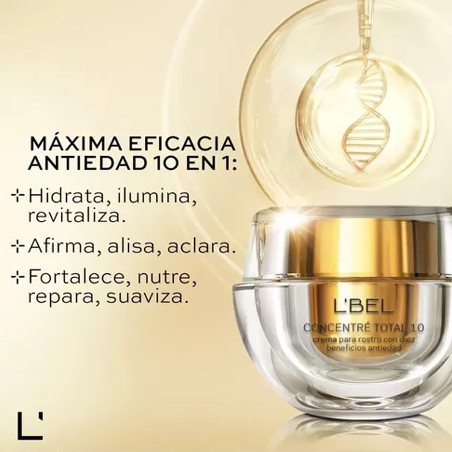 L'Bel Concentré Total during evening routine illustrating deep hydration overnight.