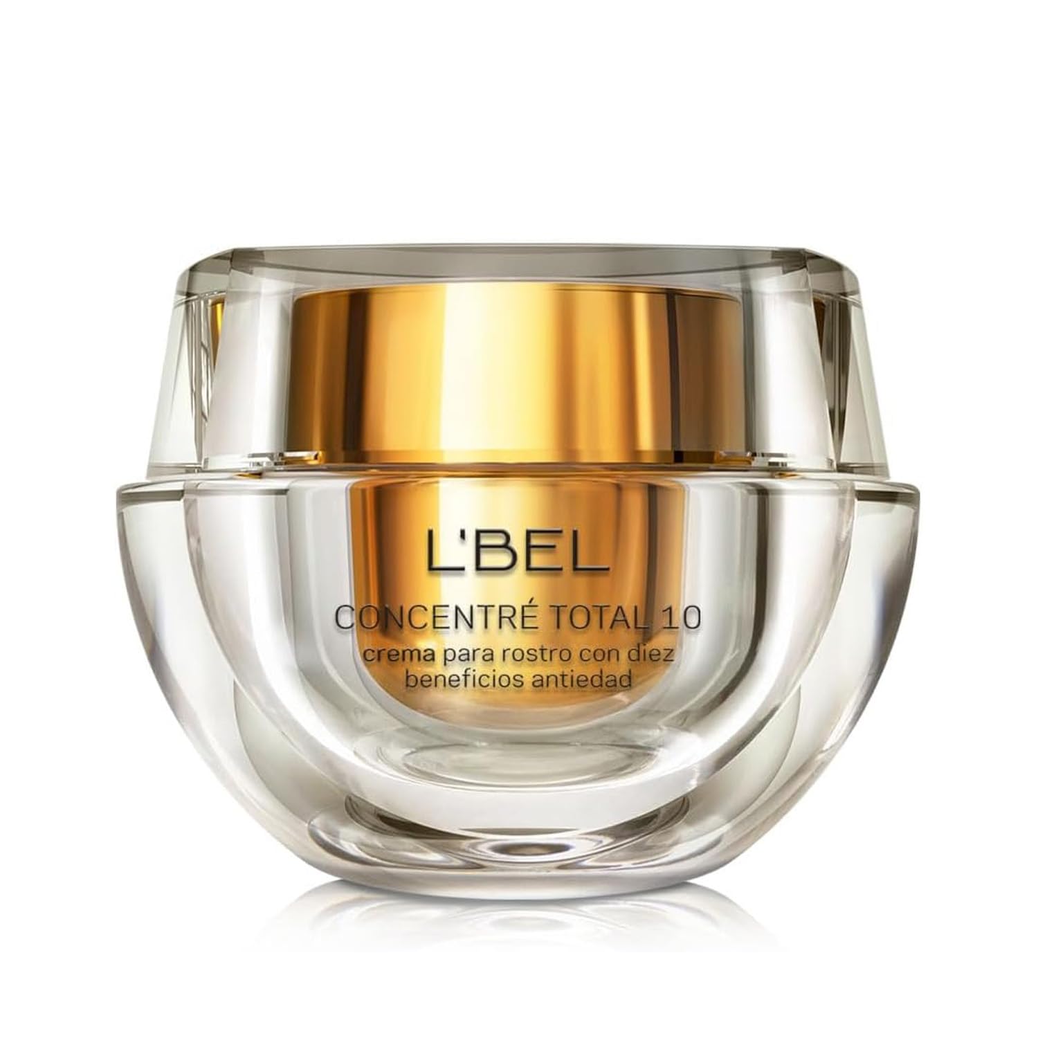 L'Bel Concentré Total packaging close-up highlighting premium anti-wrinkle care for daily use.